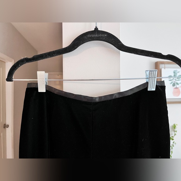 ANN TAYLOR LOFT Black Velvet Straight Leg High Waist Pants - Picture 4 of 6